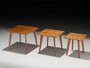 Conjunto Mesa Ninho de Canto Lateral Jussara Quadrada 03 Peças COM FRETE GRATIS